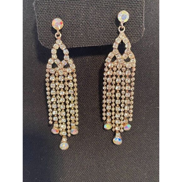 Wedding Bridal Party Jewelry Set crystal Rhinestone Necklace & Earrings Set 18" - Picture 3 of 13